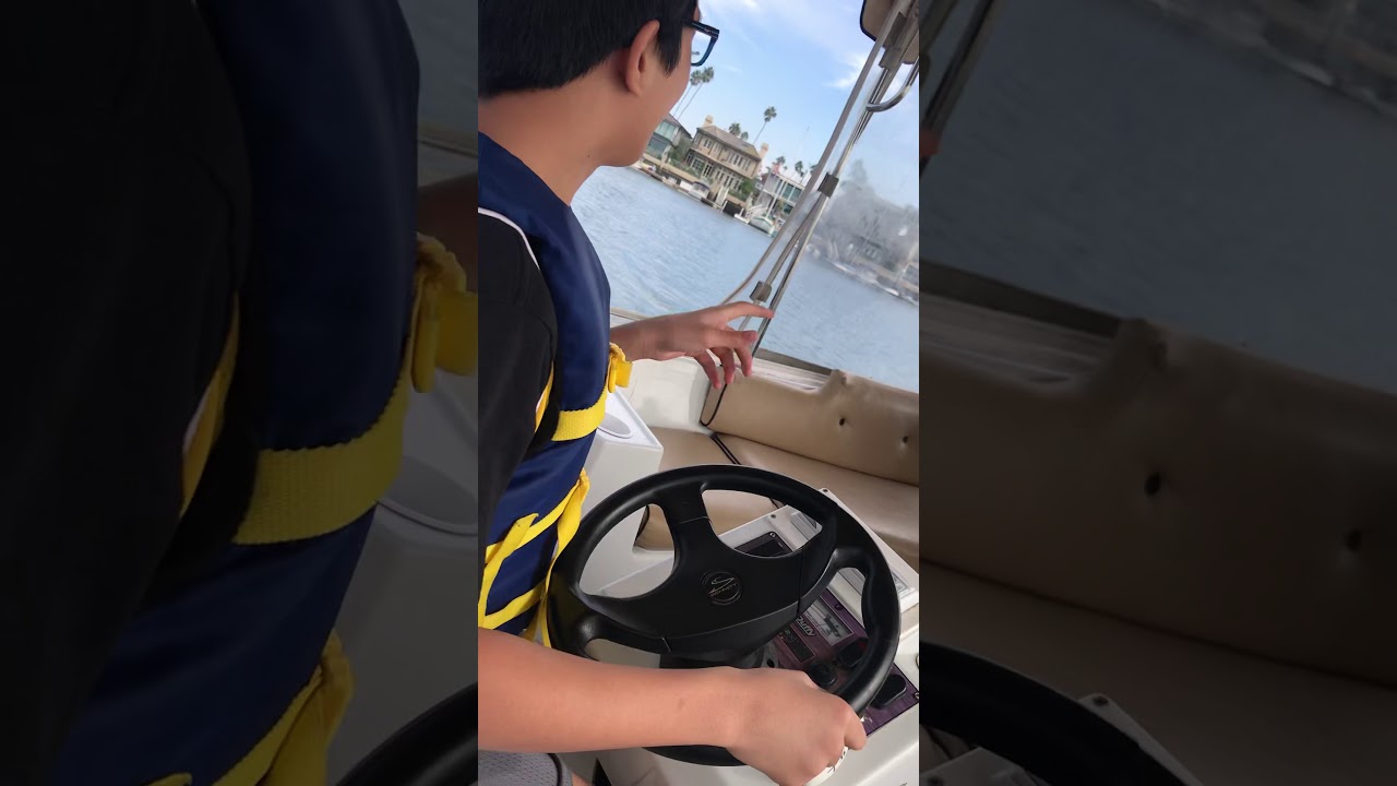 Devin driving a Duffy boat 10/31/20 @ Long Beach harbor