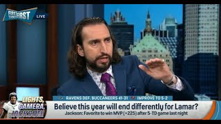 FIRST THINGS FIRST | Nick Wright RIPS Lamar, Baltimore Ravens Won't Even REACH Chiefs In Playoffs