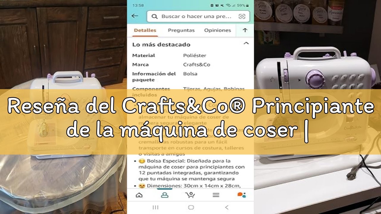 Reseña del Crafts&Co® Principiante de la máquina de coser | Mini máquina de coser con 12 puntadas in