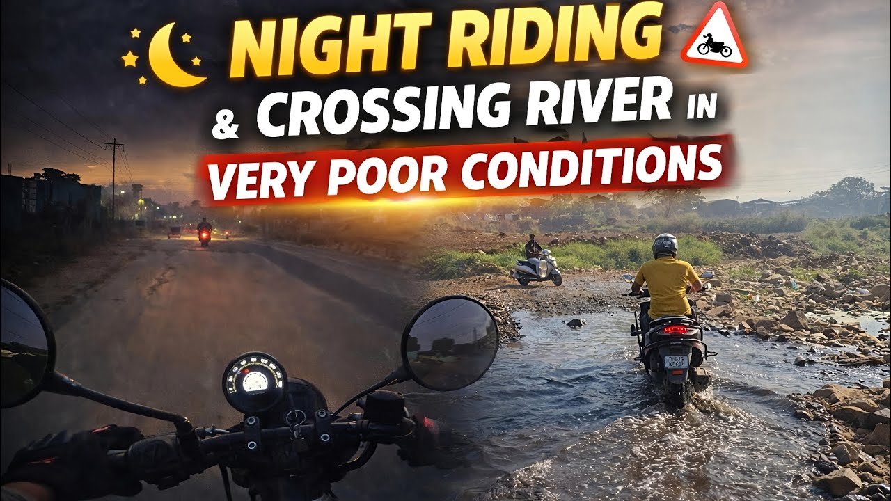 Опасная ночная поездка 😱 | Переправа через реку по разбитой дороге | Видеоблог о велоспорте