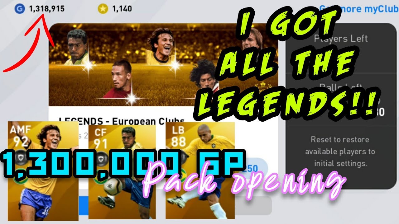 How To Get All The Legends from Legends Box Draw| 1.3 million GP Pack Opening😱 in PES 2020 Mobile