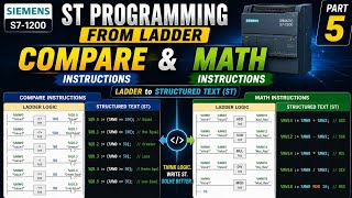Part: 5 ST Programming from Ladder | Compare & Math Instructions | Siemens S7-1200 | TIA Portal | 
