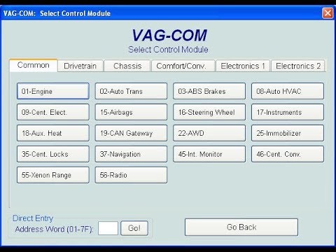 VCDS (Vag-Com) - Engine scan & clear DTC 