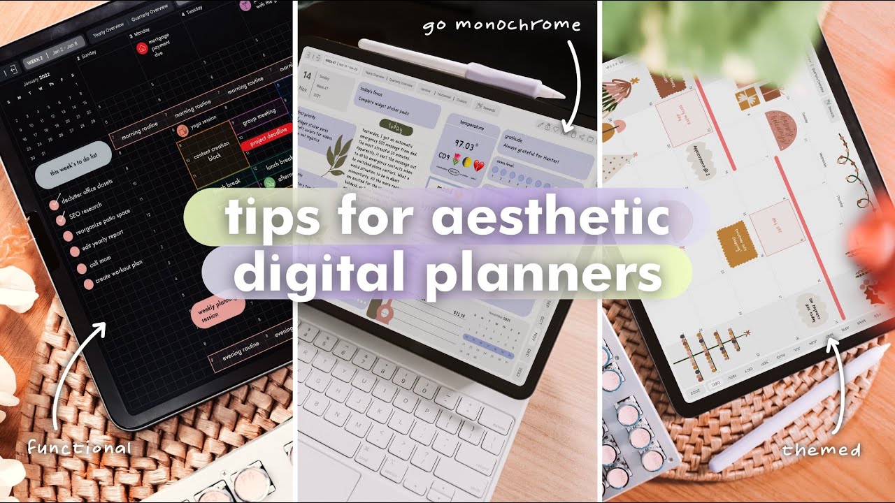 5 Tips for Aesthetic Digital Planner Spreads ⚡️💜 - YouTube