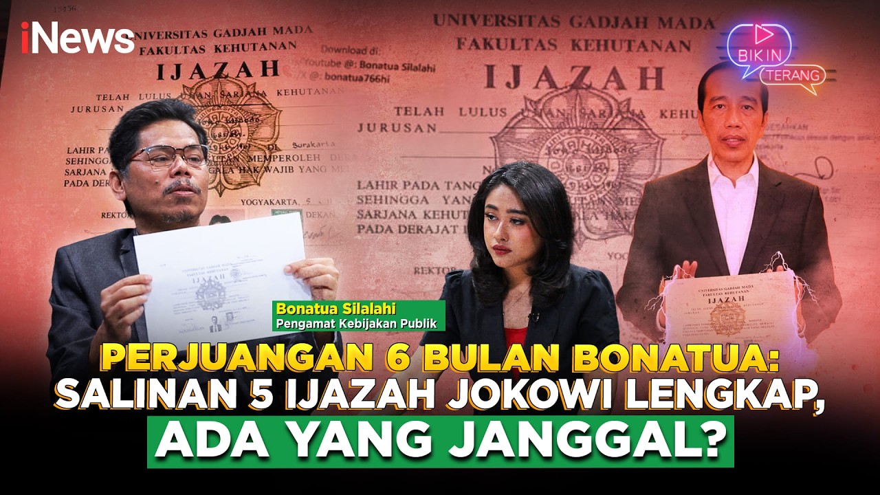 Perjuangan 6 Bulan Bonatua: Salinan 5 Ijazah Jokowi Lengkap, Ada yang Janggal?
