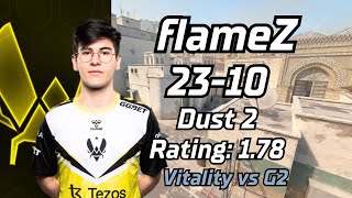 Vitality flameZ (23-10) vs G2 (Dust2) | IEM Dallas 2024 #cs2 #pov