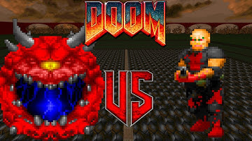 Cacodemon vs Shotgunner - DOOM Classic : Versus Battle : Monster Infighting : Retro Deadly Arena