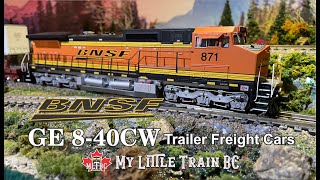 BNSF GE 8-40CW Trailer Freight Train " Friday Afternoon Railroading"