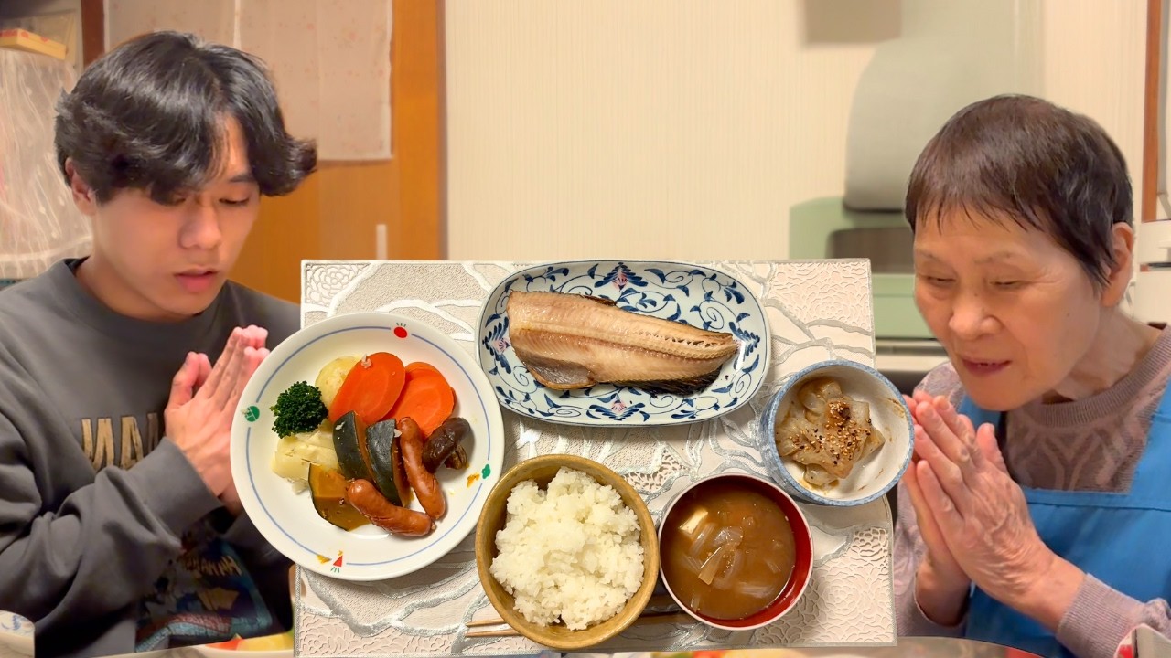 【長寿ごはん】83歳のかんたん夕食｜ほっけと蒸し野菜