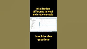 Initialization difference in local ,Instance and static variable || Java Interview Question