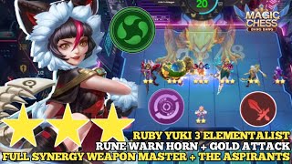 RUBY ELE YUKI 3‼️Full Synergy Weapon Master + The Aspiranst🔥Magic Chess 2024