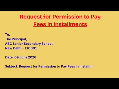 Application Requesting Permission to Pay School Fees in Installments | School Fee Application