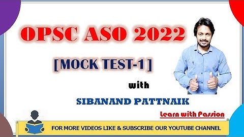 MOCKTEST - 1 | Opsc Aso Exam Preparation | Opsc Aso 2022