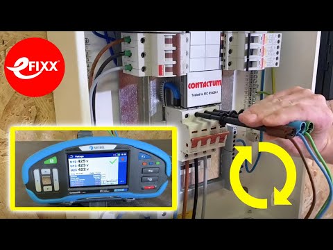 Phase rotation test using a Metrel Mi 3155 & A1507 active switch (phase sequence)