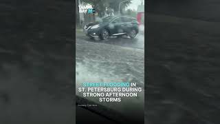 Road turns into a river during afternoon Florida storm
