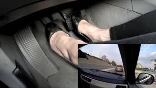 Driving & Dangling With My Flat Shoes View On The Road