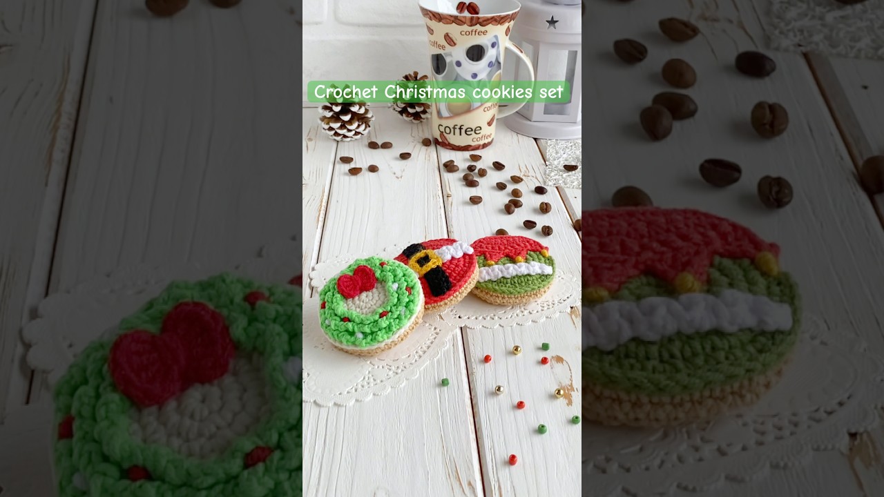 Let’s crochet Christmas cookies, healthy and festive  - watch related video tutorial 👇