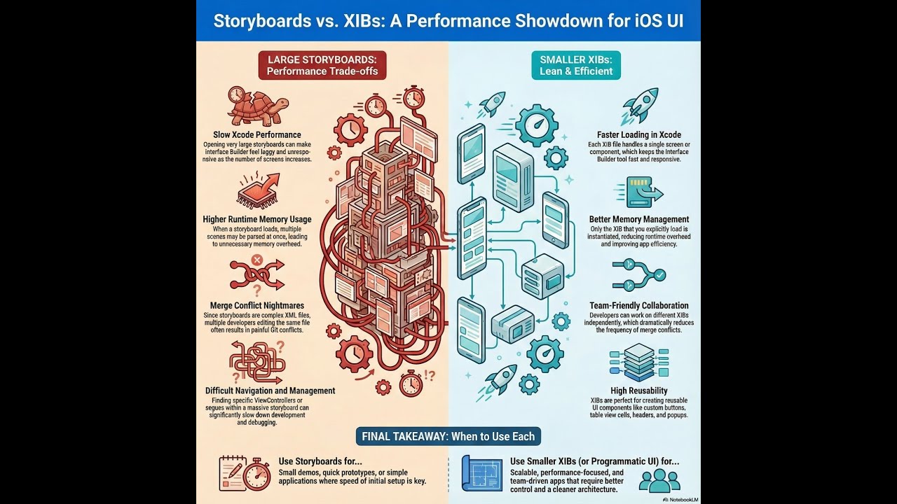 Large Storyboards vs Smaller XIBs: Performance Matters in iOS UI Design | Eng