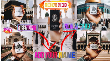 ADD Your Name on AI Card in the front of Makkah | New trending ai photo editing | bing image creator