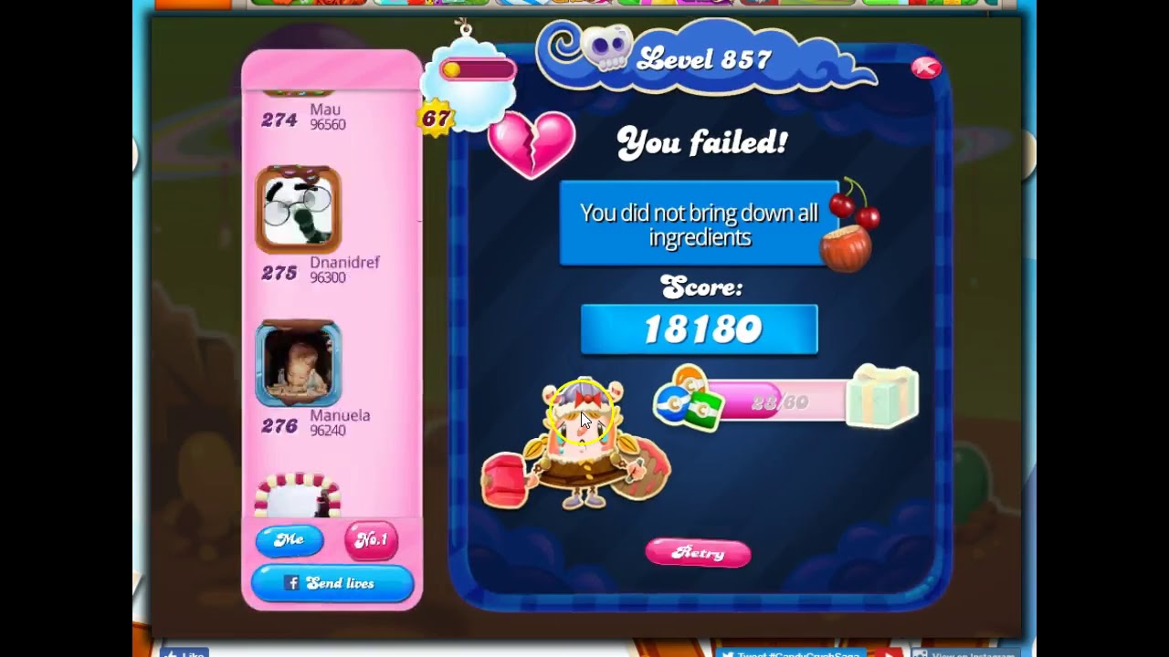 Candy Crush Level 857 Talkthrough, 12 Moves 0 Boosters - YouTube