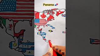 Draw Flag Map of Panama 🇵🇦 #panama #flag #map #drawing