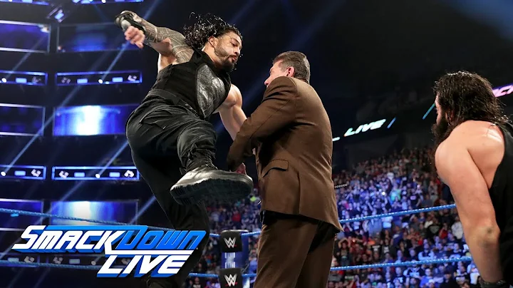 Roman Reigns decks Mr. McMahon with a Superman Pun...