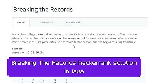 Breaking The Records Hackerrank solution