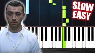 Video thumbnail of "Sam Smith - Too Good At Goodbyes - SLOW EASY Piano Tutorial by PlutaX"