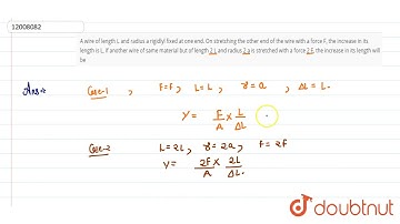 A wire of length L and radius a rigidlyl fixed at one end. On stretching the other end of the wi...