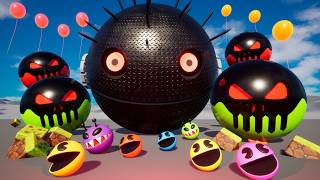 ⚠️PAC-MAN vs The Rolling Blocks of Doom ! (Giant Monsters & Spiders) 3D Animation , Unreal Engine 5 screenshot 4