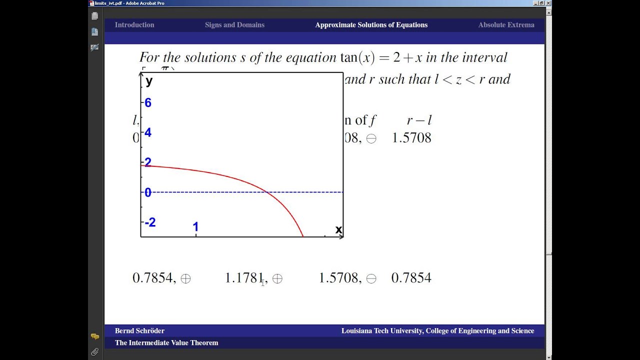 Concise Modular Calculus [6/97]: Intermed Value Theorem (5/6 on Limits and Continuity)