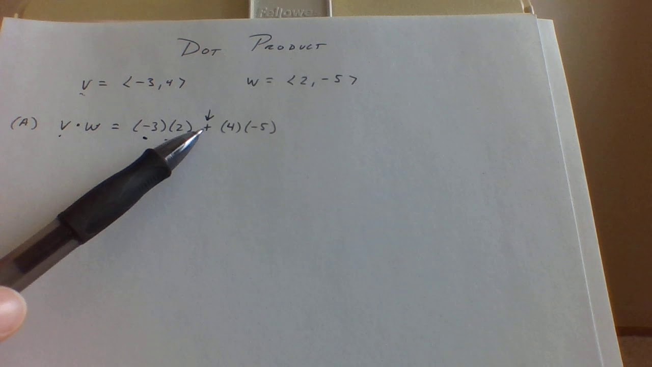 10.5 Dot Product Video 1 - YouTube