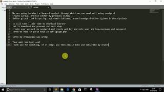 Sending mail in laravel using Sendgrid Sending mail in laravel using Sendgrid