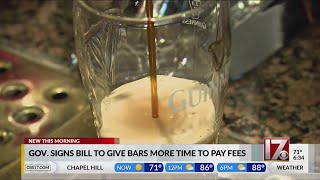 Cooper signs bill to give bars more time to pay fees