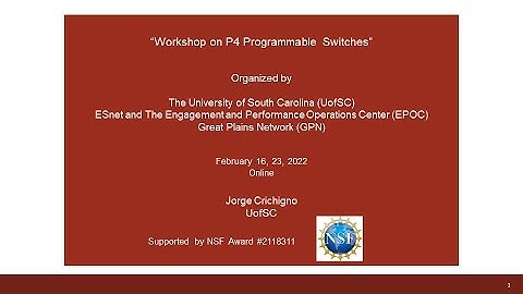 Programmable Switches Workshop Workshop Day 1