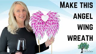 How to make mini angel wings for a cemetery grave - spring wreath