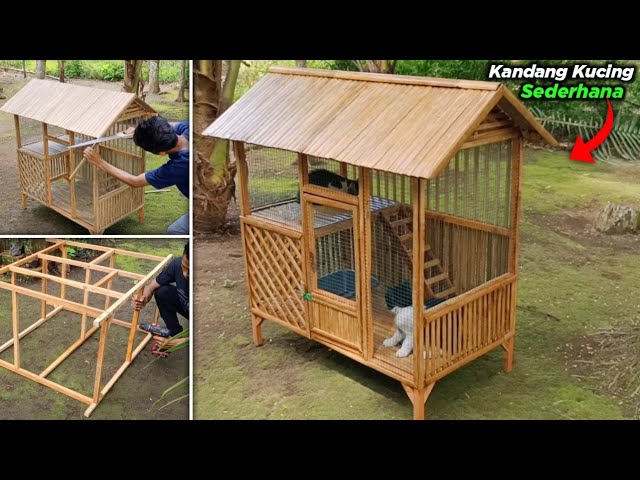 Membuat kandang kucing dari bambu dan kayu | SIMPLE CAT CAGE class=