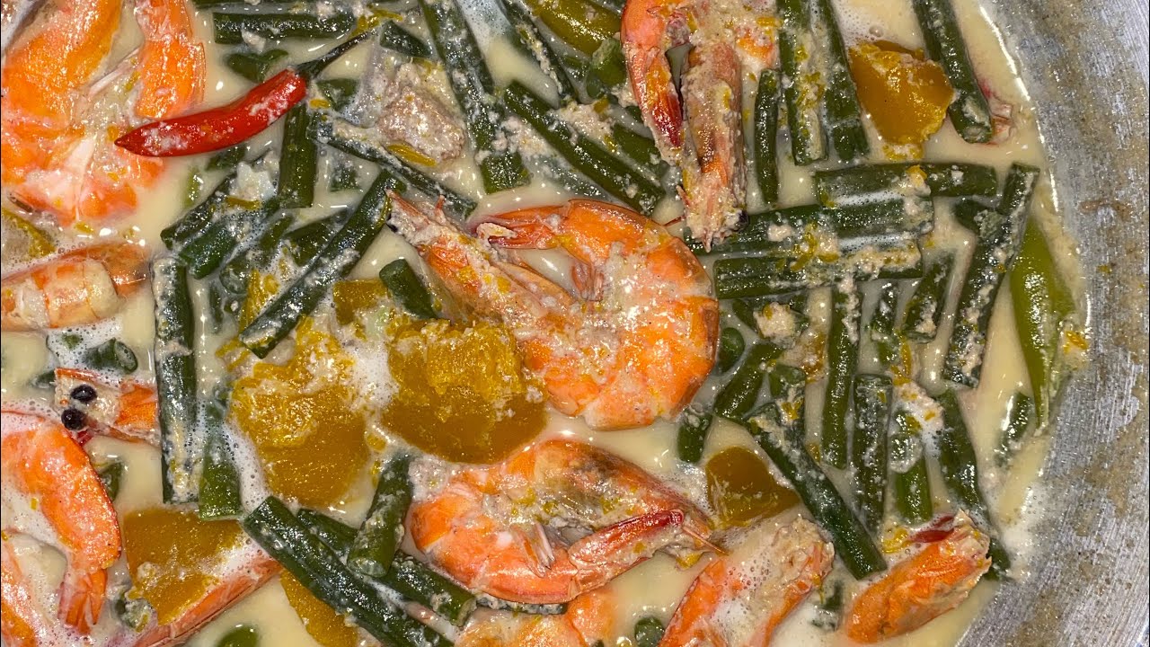 Ginataang sitaw at kalabasa na may hipon 😋 - YouTube