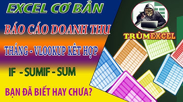 THỰC HÀNH EXCEL CƠ BẢN- Báo cáo DOANH THU tháng- VLOOKUP kết hợp IF SUMIF SUM- TRÙM EXCEL