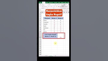 Cara Menjumlahkan Angka Negatif Saja | Microsoft Excel | #shorts