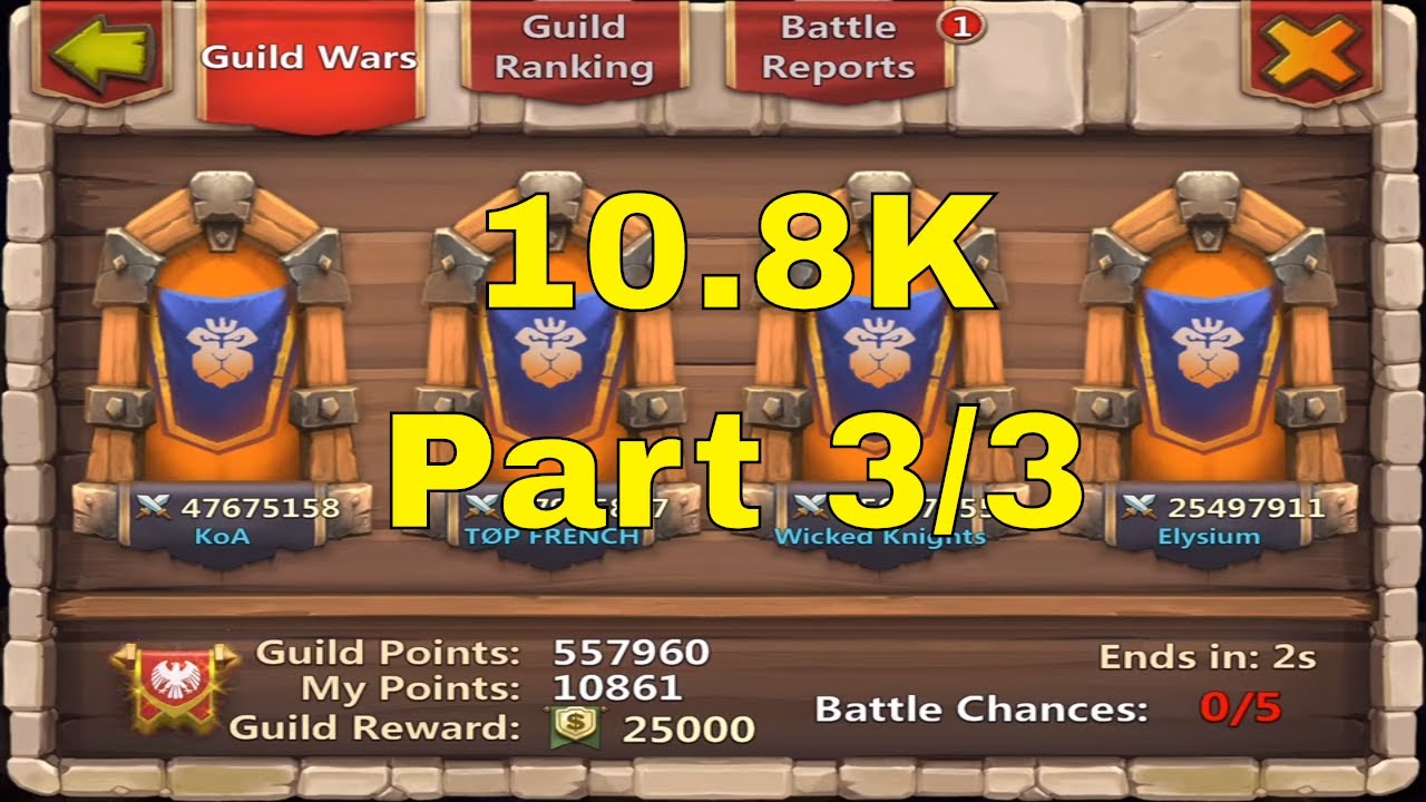 Castle Clash Guild Wars 10800 Points