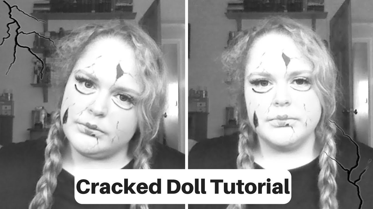 CRACKED DOLL HALLOWEEN MAKEUP TUTORIAL | RANDOMNIV - YouTube