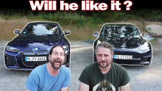 A Tesla Model 3 owner in a BMW i4 M50 - And I drive his car