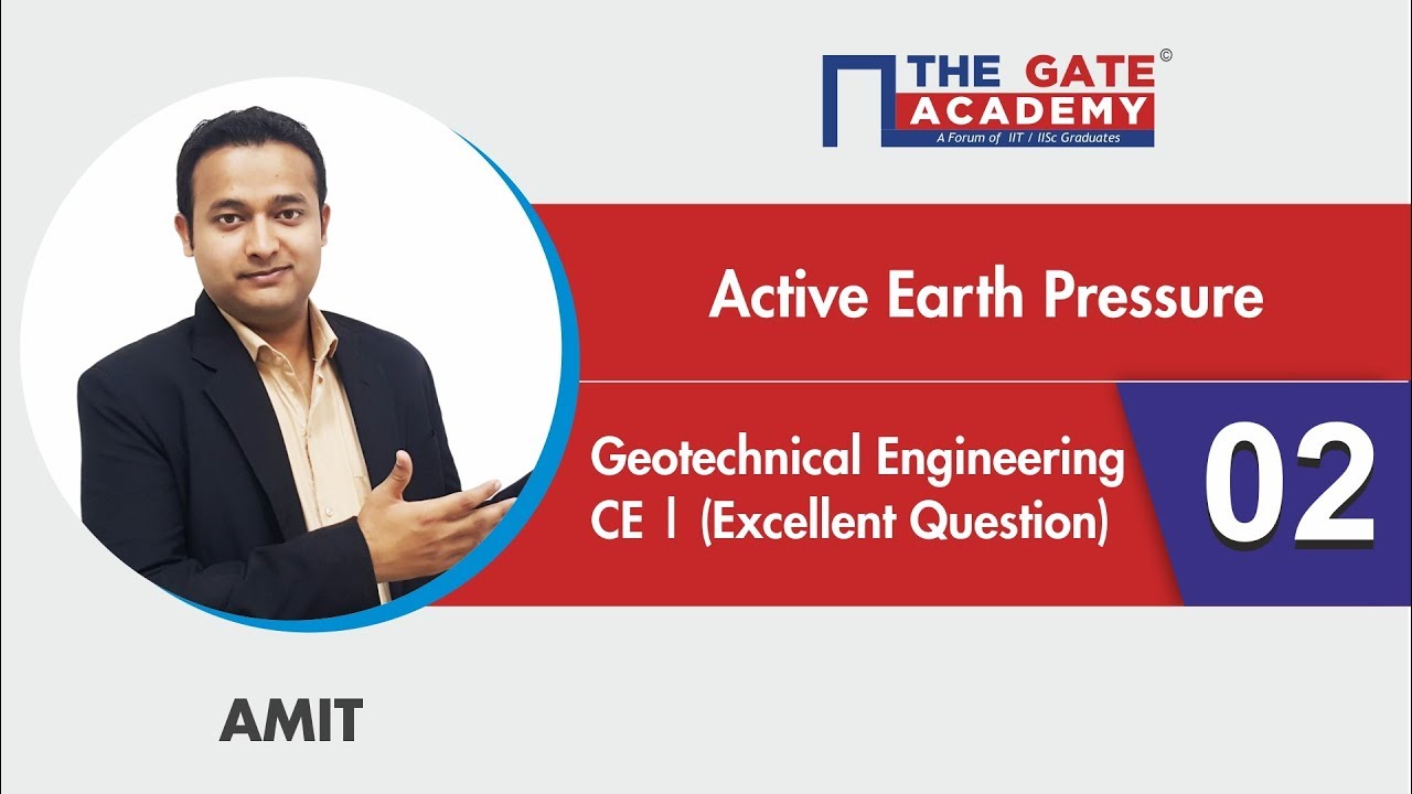 gatematic education Active Earth Pressure | 02 | Excellent Question - GATE Sol | Geotechnical Engineering | CE