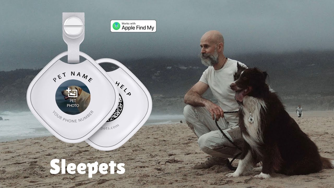 Sleepets AirPaw Custom Dog Tag Tracker QR Code for iPhone Works with