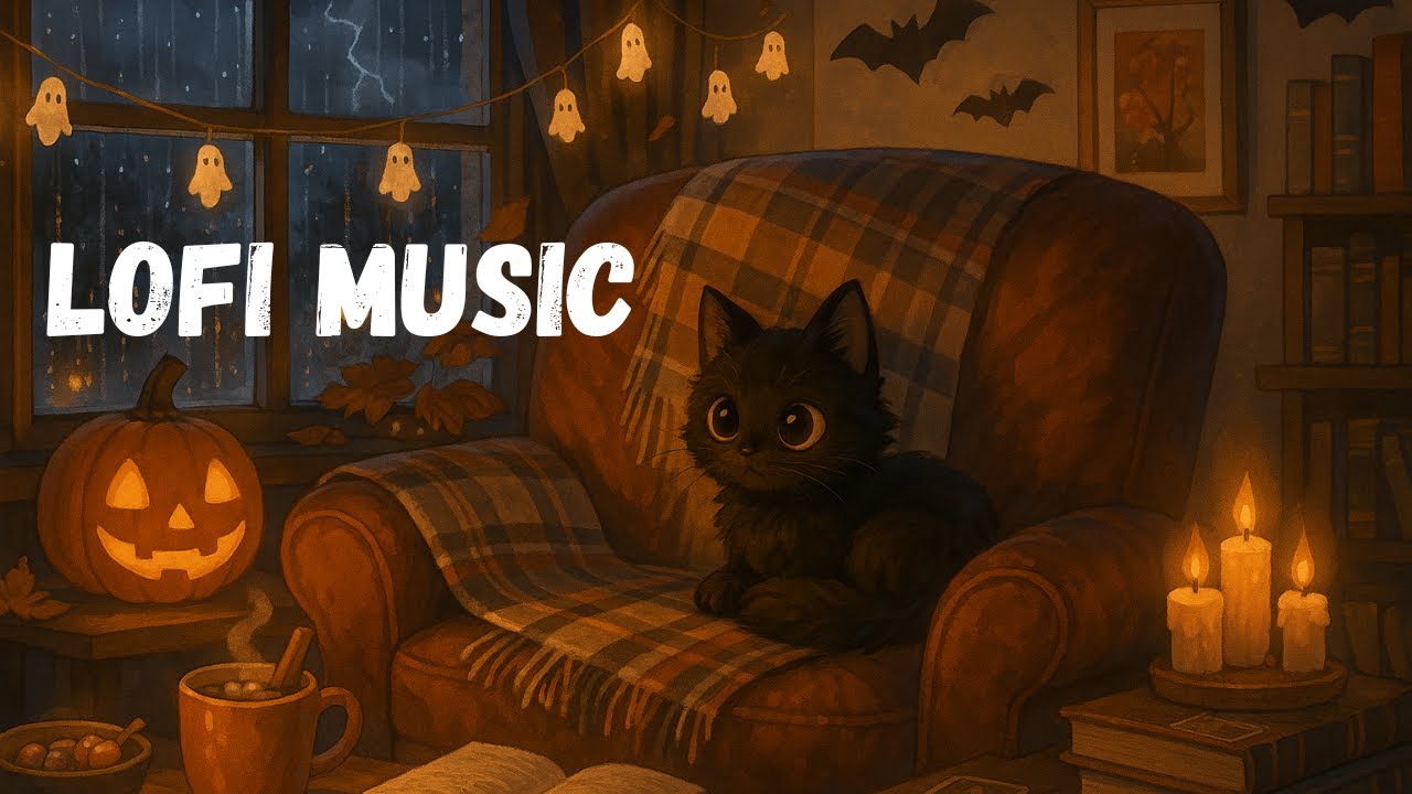 🎃 Cozy Halloween Lofi | Rainy Armchair Vibes, Soft Beats & Gentle Piano by the Window 🌧️