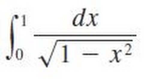 Integrate dx/sqrt(1 - x^2) from x=0 to 1