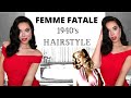 Femme Fatale Old Hollywood Hairstyle &amp; Make up Tutorial : Rita Hayworth/Veronica Lake Inspired