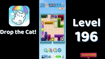 🎮 Drop the Cat! Level 196 Walkthrough | Fun Candy Puzzle Challenge 🐱