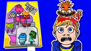 Making INSIDE OUT 2 Game Book（+ Riley Squishy）DIY 인사이드 아웃 2（Embarrassment Squishy）INTENSAMENTE 2